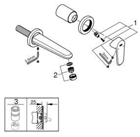 GROHE 19573002 - Kétlyukú mosdócsaptelep EURODISC COSMOPOLITAN 11x17 cm króm
