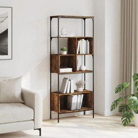5 szintes füstös tölgy szerelt fa könyvespolc 76x33x188,5 cm