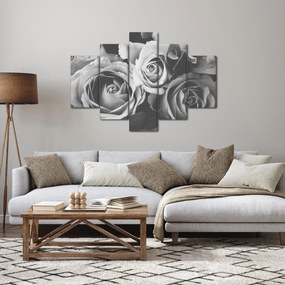 Kép - Rózsa, fekete-fehér (150x105 cm)