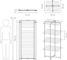 Fehér ruhaszárító 30 m HangOn Tower – Brabantia