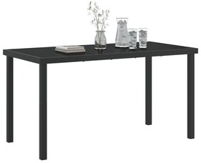 Kertasztal Fekete 140x80x73 cm Edzett Üveg