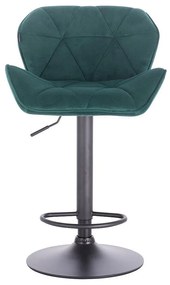 HR111W Sötétzöld modern velúr szék fekete lábbal