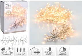 LED kültéri karácsonyi fényfüzér 1512xLED/230V/8 üzemmód 14 m IP44 meleg fehér