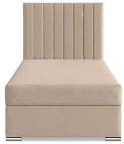 Agen egyszemélyes ágy, szövet, ágyneműtartóval, bézs