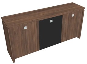 Verno alacsony szekrény 188 x 46 x 90 cm, kombinált ajtó, dió / fekete