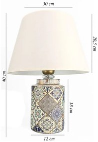 Asztali lámpa RAMZES 1xE27/40W/230V fehér/szürke