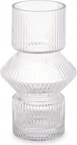 Üveg Váza, Bordázott Üvegből, 9,5 x 16,5 CM, Arte Regal
