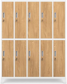 BHP öltözőszekrény fehér/arany tölgy: Eco Design 10 ajtós BARTEK