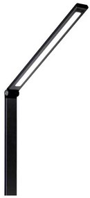 Platinet asztali lámpa 10 W, vezeték nélküli töltés + USB, fekete
