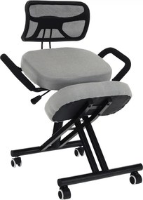 Ergonómikus térdeplőülés, szürkésbarna Taupe/fekete, RUFUS