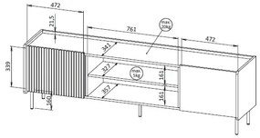 TV asztal Phelan P17 (warmia dió + fekete). 1062547