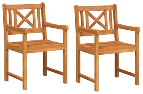 vidaXL Kerti Szék 2 pcs 56 x 56 x 90 cm Tömör Akácfa