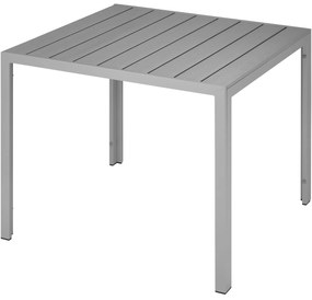 tectake 402955 alumínium maren kerti asztal állítható magasságú lábakal 90x90x74,5cm - ezüst