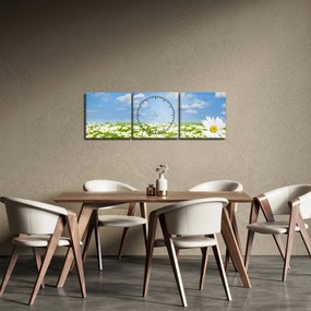 A virágzó rét százszorszépekkel képe (órával) (90x30 cm)