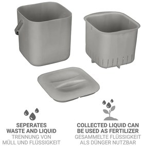 Világosszürke komposztálható hulladék gyűjtő 3 l Conny – Wenko