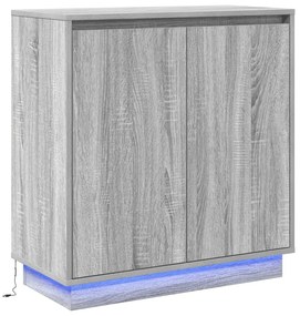 LED-es szekrény, szürke sonoma, 71x34,5x75 cm, műszaki fa