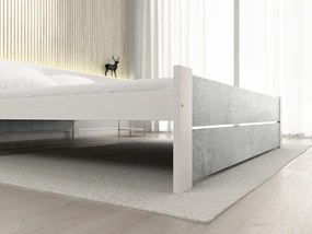 Ágy IKAROS DOUBLE 160 x 200 cm, beton/fehér Matrac: Matrace Sommera 18 cm, Ágyrács: Deszkás ágyráccsal