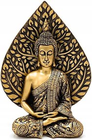 Arany Buddha figura Bodhi levéllel Boho Zen Dekoráció Ház