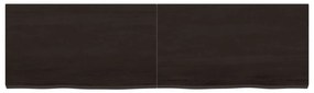 sötétbarna kezelt tömör tölgyfa fali polc 140 x 40 x (2-4) cm