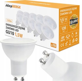 10 db GU10 Led izzó 1,5W 135lm Nagy Hatékonyságú Energiatakarékos Berge Készlet