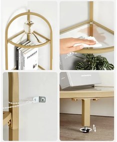 GLASY arany színű könyvespolc