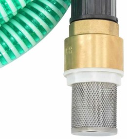 zöld PVC szívótömlő sárgaréz csatlakozókkal 1,1 5 m&quot;