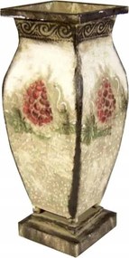 Kézzel festett fém váza 35x13 cm Rusztikus Dekoráció