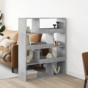 betonszürke szerelt fa könyvespolc 100 x 33 x 125,5 cm