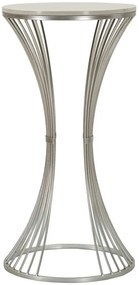 fém kisasztal márvány hatású asztallappal – Ø 40x79 cm – Ezüst