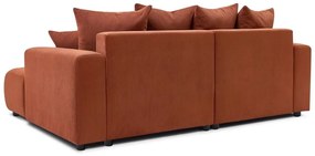 Narancssárga bársony sarokkanapé Enjoy – Bobochic Paris