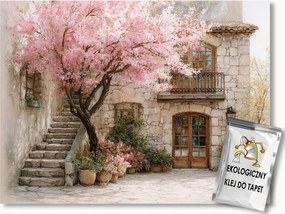 Fotótapéta Flizelina Tájkép Franciaország Provence Villa Virágok 416x254 ragasztó