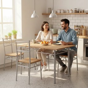 PAUL étkezőgarnitúra, 5 részes, természetes barna Casaria