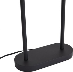 Asztali lámpa fekete, fekete ovális búrával 35 cm - Thijmen