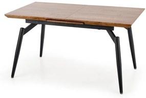 Asztal Houston 602Fekete, Tölgy, 74x80x140cm, Hosszabbíthatóság, Közepes sűrűségű farostlemez, Fém