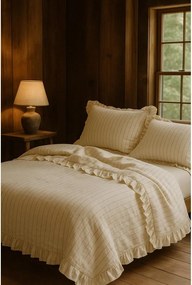 Bézs kétszemélyes-hosszabbított renforcé pamut ágyneműhuzat 240x220 cm Amalia Striped – Mila Home Luxury