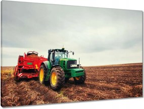 Vászonkép 90x60 Traktor szántóföld farmer