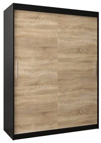 Ruhásszekrény 150 cm Toki (matt fekete + szonoma tölgy). 1064824