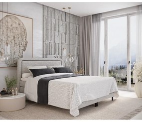 Világosszürke boxspring ágy 180x200 cm Dove – Maison de Rêve