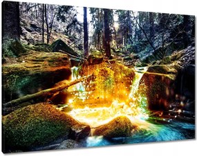 Vászonkép 100x70 Hegyi vízesés Tájkép