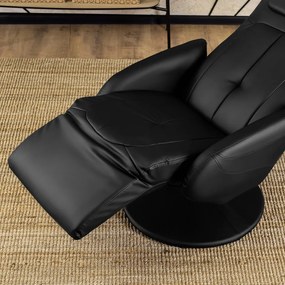 Modern Fotel Fekete Eco-bőr Kárpittal. TONY