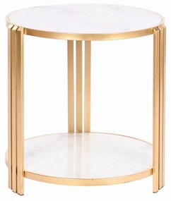 Modern lerakó kisasztal arany fehér márvány