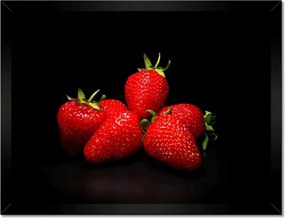 Poszterek keretben 40x30 Eper fekete alapon