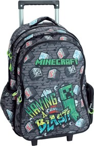 Minecraft Metro Art Blast gurulós iskolatáska, táska 46 cm