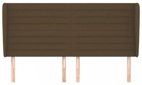 sötétbarna szövet fejtámla szárnyakkal 203x23x118/128 cm