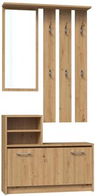 Shannan GAR előszobafal, 85x180x24 cm, tölgy