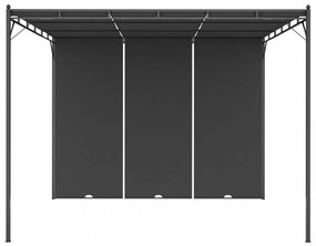 vidaXL antracitszürke kerti pavilon oldalfüggönnyel 3 x 3 x 2,25 m