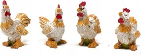 4 db-os tyúkfigura szett karácsonyi betlehemhez 10-12cm-es figurákhoz