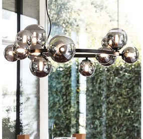 Ideal Lux - LED Csillár zsinóron PERLAGE 11xG9/3W/230V átm. 73 cm fekete/füstös