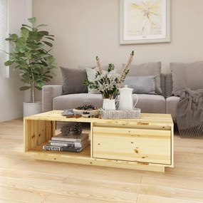Tömör fenyőfa dohányzóasztal 110 x 50 x 33,5 cm