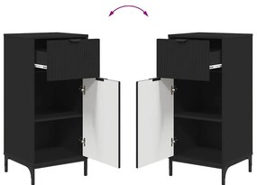 Fürdőszoba bútor szett 2 pcs Fekete 39.5 x 36 x 88 cm Faanyag